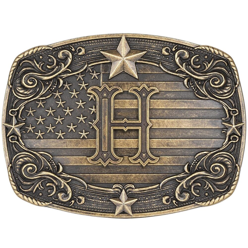 5851 Western Belt Buckle Vintage Initial Letter H Cowboy Belt Buckle Texas